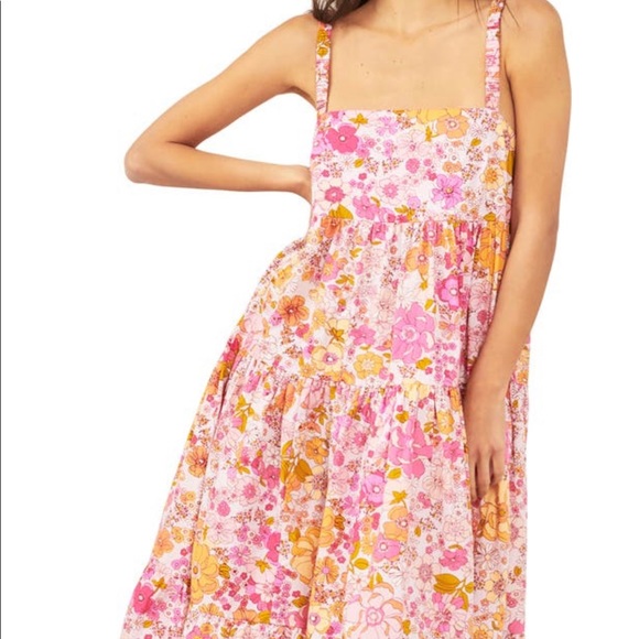 Free people floral boho elastic strap dress size S - Picture 6 of 8